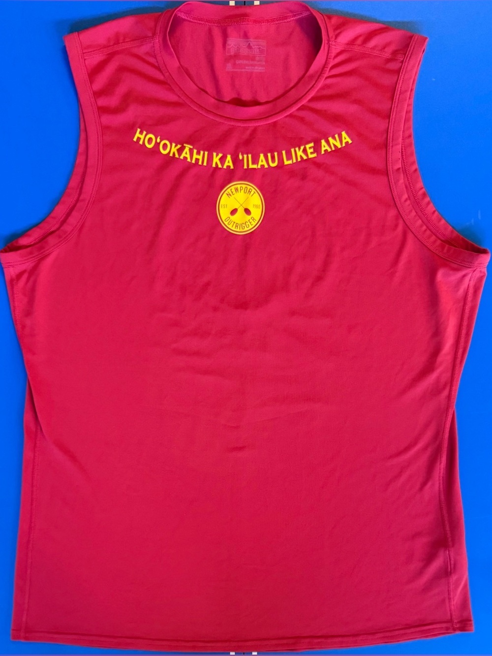 PATAGONIA Capilene XL Newport Outrigger Canoe Club Tank Top FA15 Red